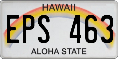 HI license plate EPS463
