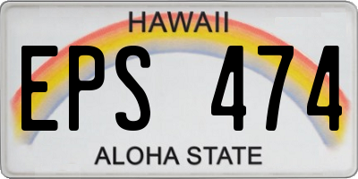 HI license plate EPS474