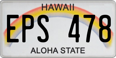 HI license plate EPS478