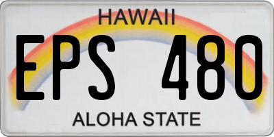 HI license plate EPS480