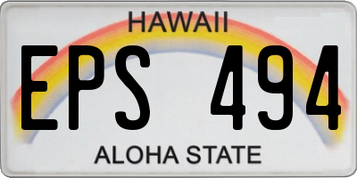 HI license plate EPS494