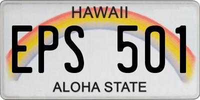 HI license plate EPS501