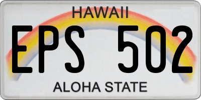 HI license plate EPS502