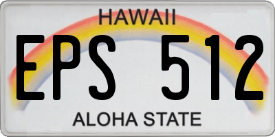 HI license plate EPS512