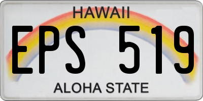 HI license plate EPS519