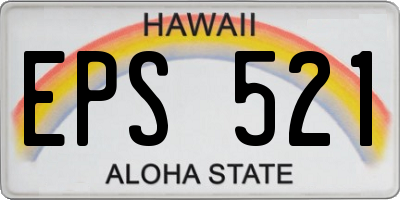 HI license plate EPS521