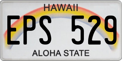 HI license plate EPS529