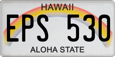 HI license plate EPS530