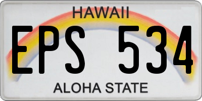 HI license plate EPS534