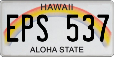 HI license plate EPS537