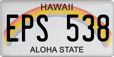 HI license plate EPS538
