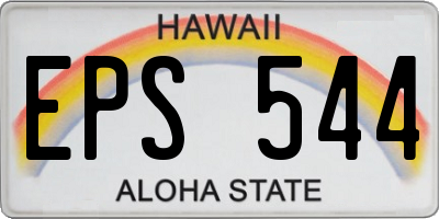 HI license plate EPS544