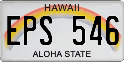 HI license plate EPS546