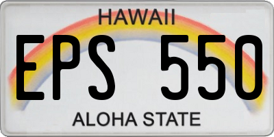HI license plate EPS550