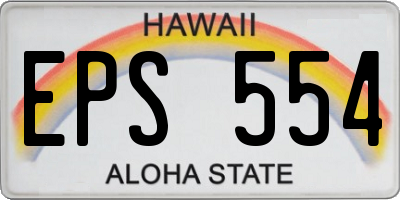 HI license plate EPS554