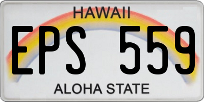 HI license plate EPS559