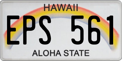 HI license plate EPS561