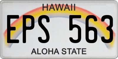 HI license plate EPS563