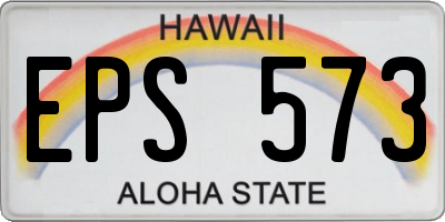 HI license plate EPS573