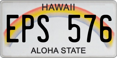 HI license plate EPS576