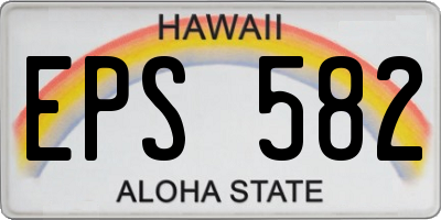 HI license plate EPS582