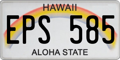 HI license plate EPS585