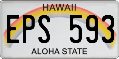 HI license plate EPS593