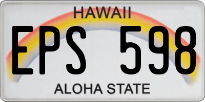 HI license plate EPS598