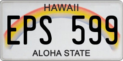 HI license plate EPS599