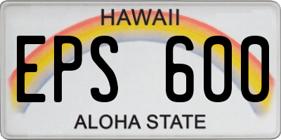 HI license plate EPS600
