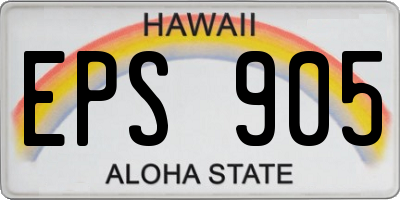 HI license plate EPS905