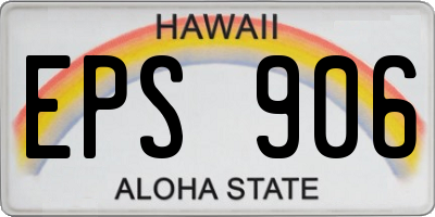 HI license plate EPS906