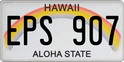 HI license plate EPS907