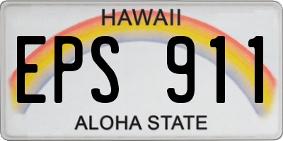 HI license plate EPS911