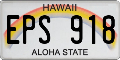 HI license plate EPS918