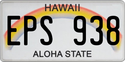 HI license plate EPS938