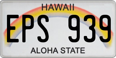 HI license plate EPS939