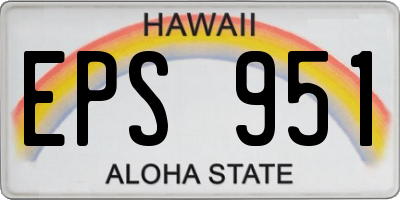HI license plate EPS951