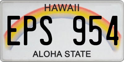 HI license plate EPS954
