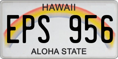 HI license plate EPS956