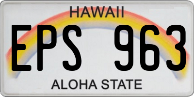 HI license plate EPS963