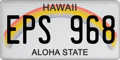 HI license plate EPS968