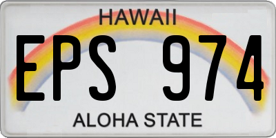 HI license plate EPS974