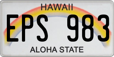 HI license plate EPS983