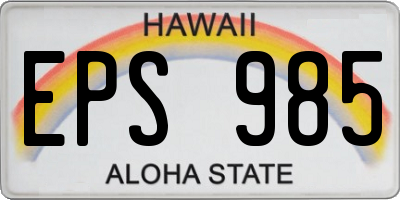 HI license plate EPS985