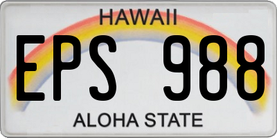 HI license plate EPS988
