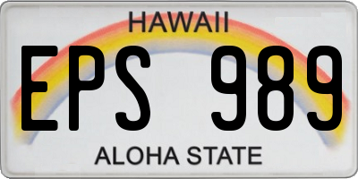 HI license plate EPS989