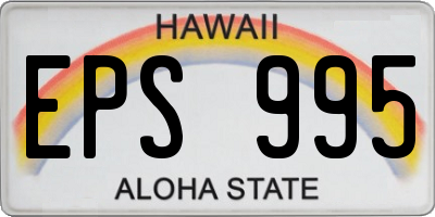 HI license plate EPS995