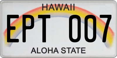 HI license plate EPT007