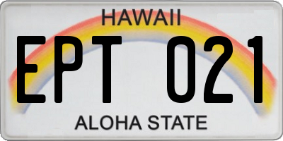 HI license plate EPT021